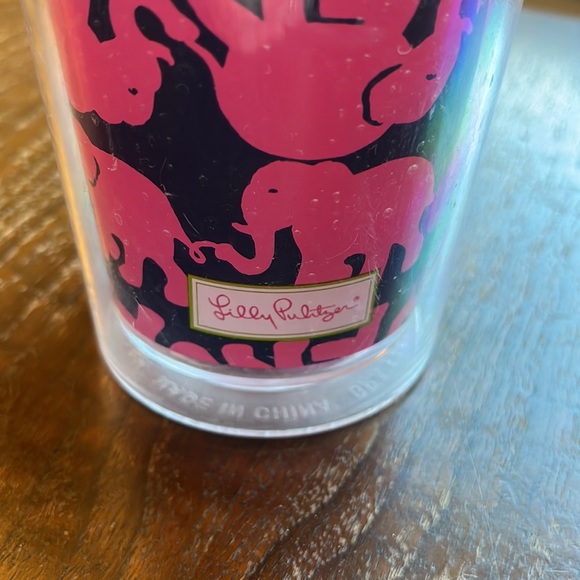 Lilly Pulitzer Tumbler Cup Lid Pink Elephant Blue Reusable BPA Free 20 oz Straw - Picture 2 of 7